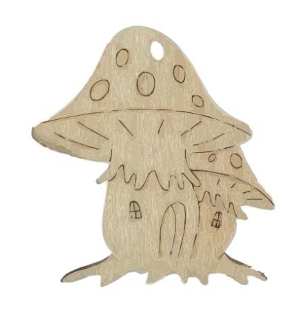 Figurine pt decorat - Figurină din lemn - Casă ciupercă
