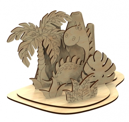 Craft & Hobby - Set Dinozaur de Colorat 3D – Activitate creativă și educativă pentru copii, cu figurine de pictat
