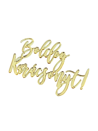 Text decorativ „Boldog Karácsonyt” din plexiglass auriu / argintie - decor elegant pentru Crăciun [1]