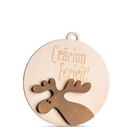 Crăciun - Glob din lemn personalizat, primul crăciun împreună, Ø9cm - SC90