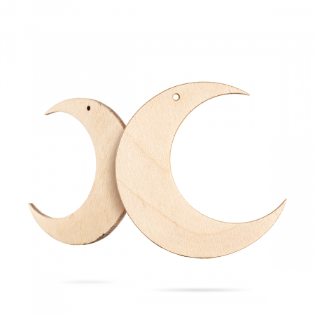 Cercei - Bază bijuterii din lemn -formă de luna- Wood earrings base F 48