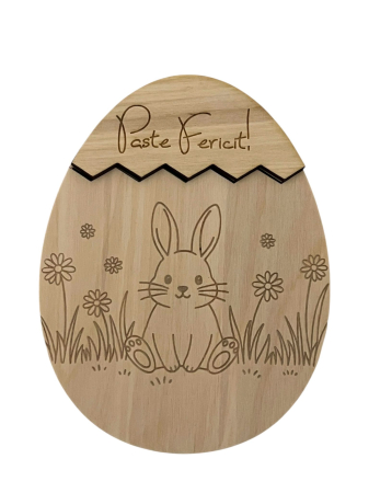 Suport din lemn personalizat pentru bani cadou - ou de Paște