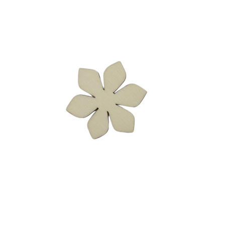Craft & Hobby - Figurine din lemn - Floare 6 petale - Diametru 4,9 cm - FG64