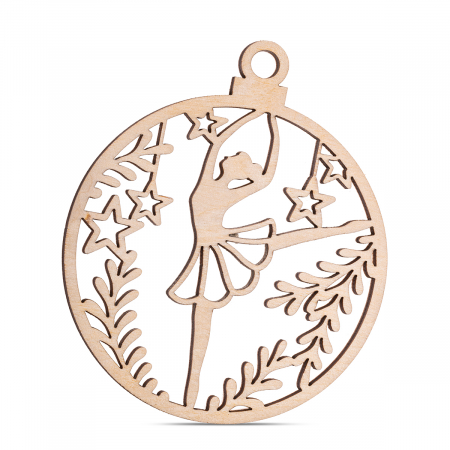 Balerina in formă de glob din lemn - 12*8,5 cm - SC73