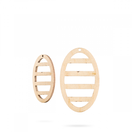 Cercei - Bază bijuterii din lemn, oval 2,5*4 cm - F10
