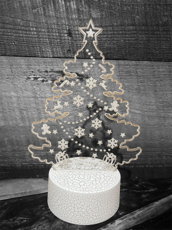 Brad de Crăciun 3D cu LED – Lampă Decorativă Festivă [5]