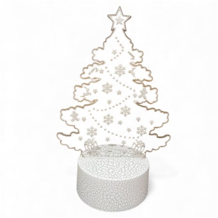 Brad de Crăciun 3D cu LED – Lampă Decorativă Festivă [1]