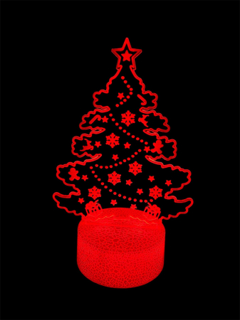 Brad de Crăciun 3D cu LED – Lampă Decorativă Festivă [2]