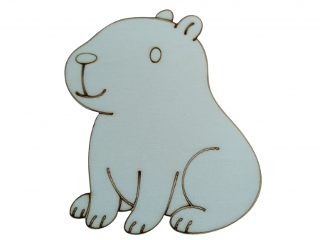 Animale - Păsări - Fluturi - Capibara de colorat din Lemn Natur – Figurină Artistică pentru Craft și Decor Personalizat