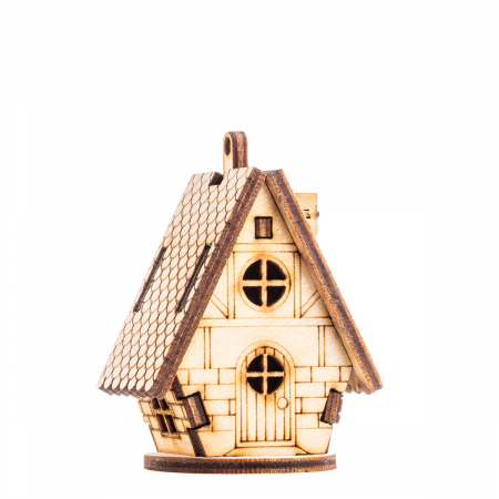 Crăciun - Căsuța din lemn pentru proiecte DIY, Î 5,5 cm - SC66