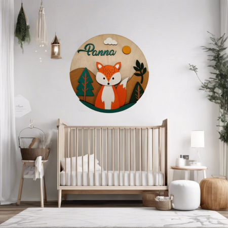 Decorațiuni de Perete Personalizate – Nume și Animale pentru Cameră Copii sau Decor Interior [1]