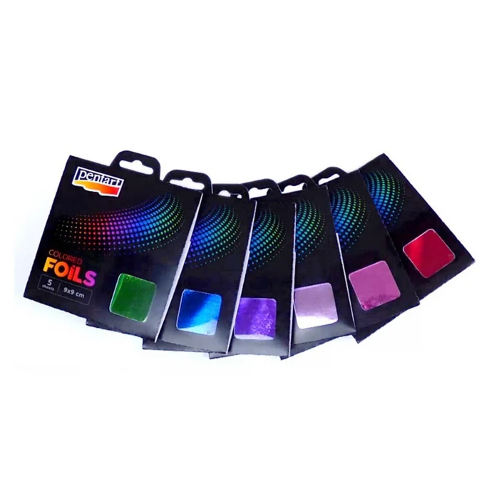 Foiță decorativă colorată 9x9 cm Pentart, ideală pentru efecte metalice, aurire și proiecte DIY [2]