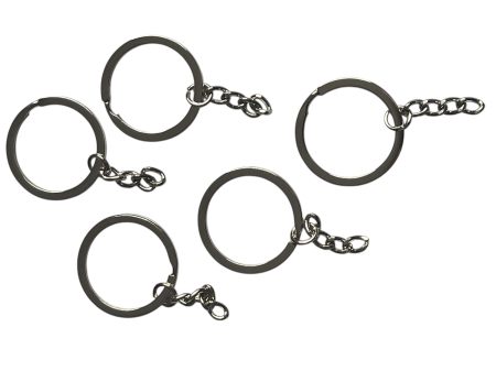 Inel breloc argintiu inchis cu lanț, diametru 2 cm [1]