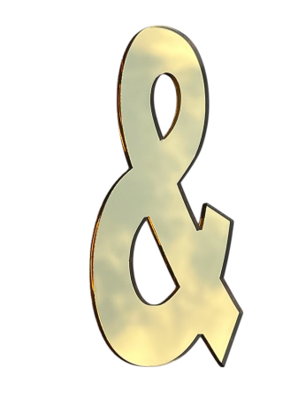 Inițiale pentru nuntă din plexiglas auriu - efect oglindă [6]