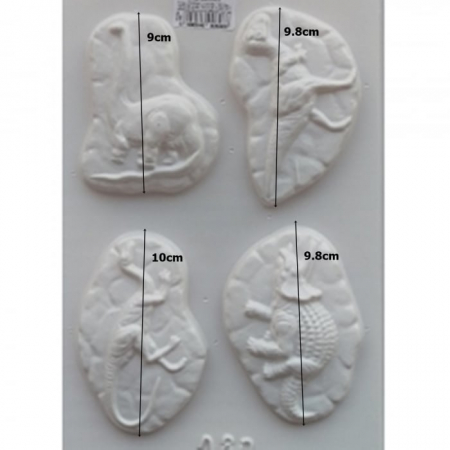 Modelare, Turnare - Matriță din plastic – Dinozauri 3D – pentru turnat figurine din ipsos, praf ceramic, săpun, piatră lichidă sau beton