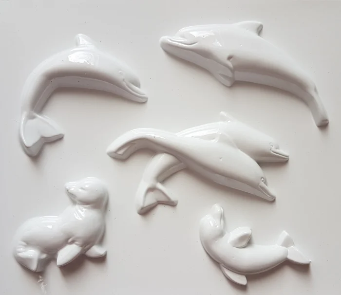 Modelare, Turnare - Matriță pentru Turnat - Delfini și Focă, Formă pentru Ghips, Rășină și Lut