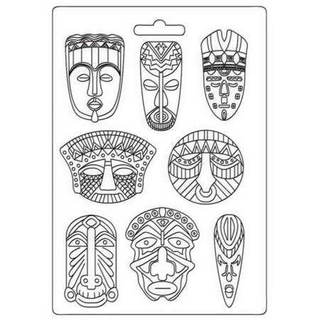 Artă Plastică - matrita-pentru-turnat-stamperia-k3pta4533-măști-tribale-africane