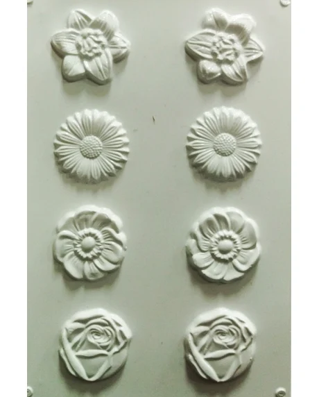 Artă Plastică - Matriță pentru turnat figurine cu flori (trandafiri, lalele, margarete, narcise).
