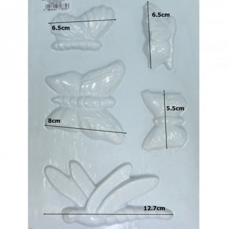 Matriță pentru turnat – Fluturi și libelulă – formă din plastic pentru figurine din ipsos, ceramică sau săpun [1]