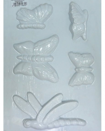 Artă Plastică - Matriță pentru turnat – Fluturi și libelulă – formă din plastic pentru figurine din ipsos, ceramică sau săpun