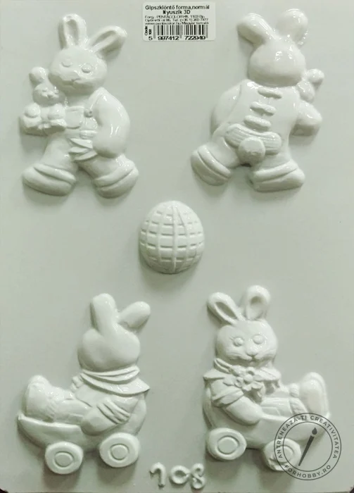 Artă Plastică - Matriță pentru turnat – Iepuri 3D, Paște