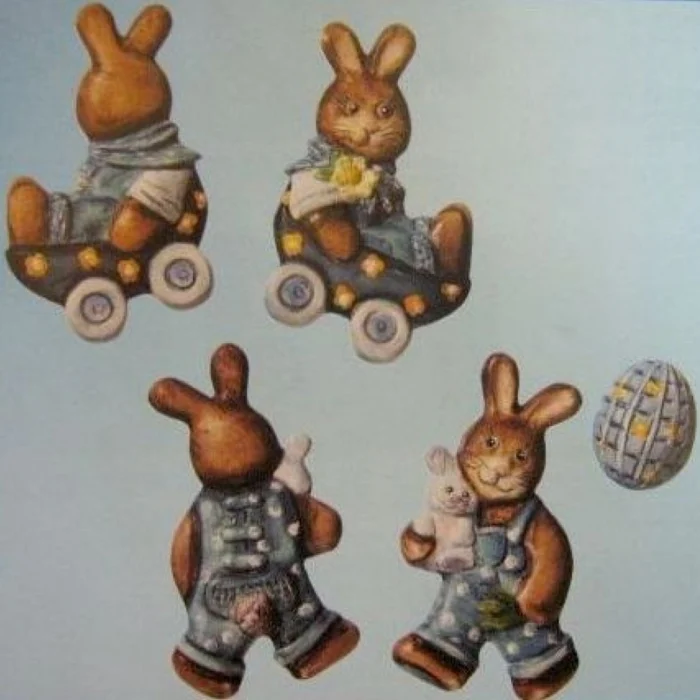 Matriță pentru turnat – Iepuri 3D, Paște [1]