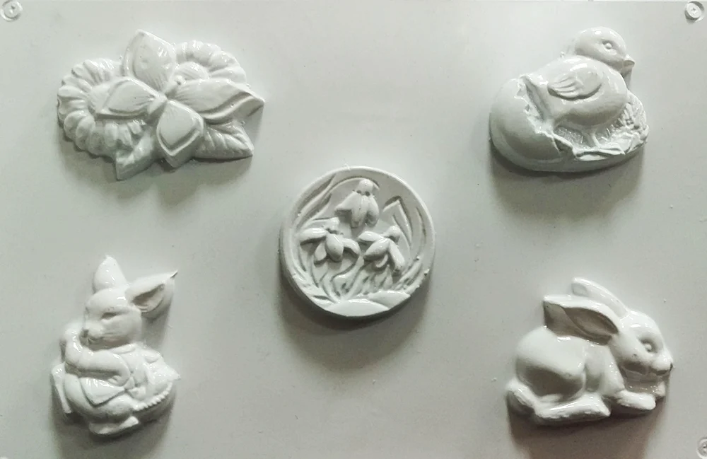 Artă Plastică - Matrita pentru turnat - Pasti - Ghiocei, Ouă de Paște și Iepuraș