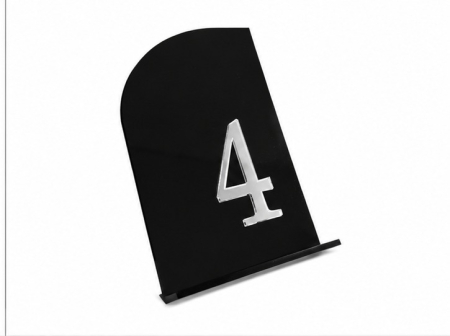 Acril - Plexiglas - Numere masă plexiglas negru cu argintie oglindă - decor elegant evenimente