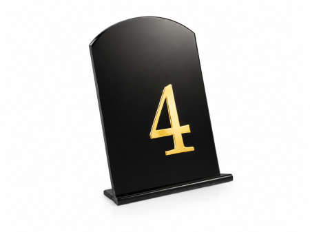 Acril - Plexiglas - Numere masă plexiglas negru cu auriu oglindă - decor elegant evenimente
