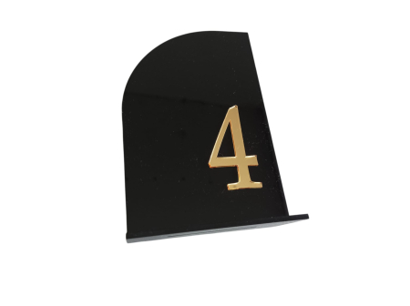Acril - Plexiglas - Numere masă plexiglas negru cu auriu oglindă - decor elegant evenimente