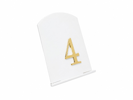 Numere masă plexiglas alb cu auriu oglindă - decor elegant evenimente [1]