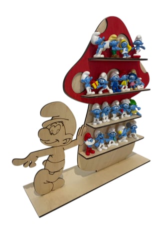 Raft din lemn pentru colecția de Ștrumfi – perfect pentru figurinele Kaufland [1]