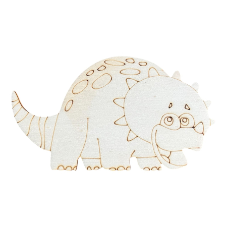 Set Creativ de Pictat Dinozauri din Lemn - 4 Figurine din Lemn (6-12 cm), Culori pe Bază de Apă și Pensulă Incluse - Copie [2]