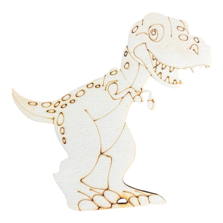 Set Creativ de Pictat Dinozauri din Lemn - 4 Figurine din Lemn (6-12 cm), Culori pe Bază de Apă și Pensulă Incluse - Copie [3]