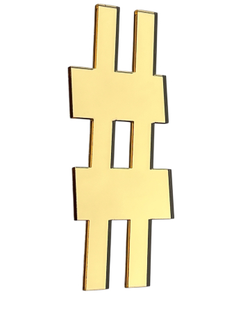 Texte - Litere - Numere - Simbol „#” din plexiglas auriu / argintie efect oglindă