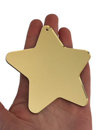 Acril - Plexiglas - Steluță din plexiglass auriu sau argintiu – decor elegant pentru coronițe de Advent și alte creații handmade