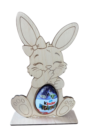 Sărbători - Suport ou Kinder din lemn pentru Paște - decor cadou copii