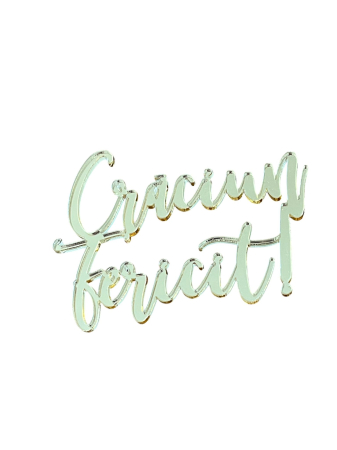 Text „Crăciun Fericit” din plexiglass auriu – decor elegant pentru sărbători [2]