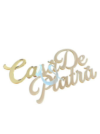 Text din plexiglass auriu - Casă de piatră [1]