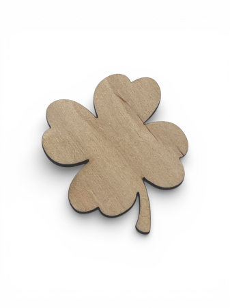 Figurine - Trifoi cu 4 foi și cu codiță din lemn – simbol al norocului
