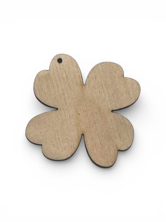 Figurine - Trifoi cu 4 foi din lemn – simbol al norocului (cu sau fără gaură)