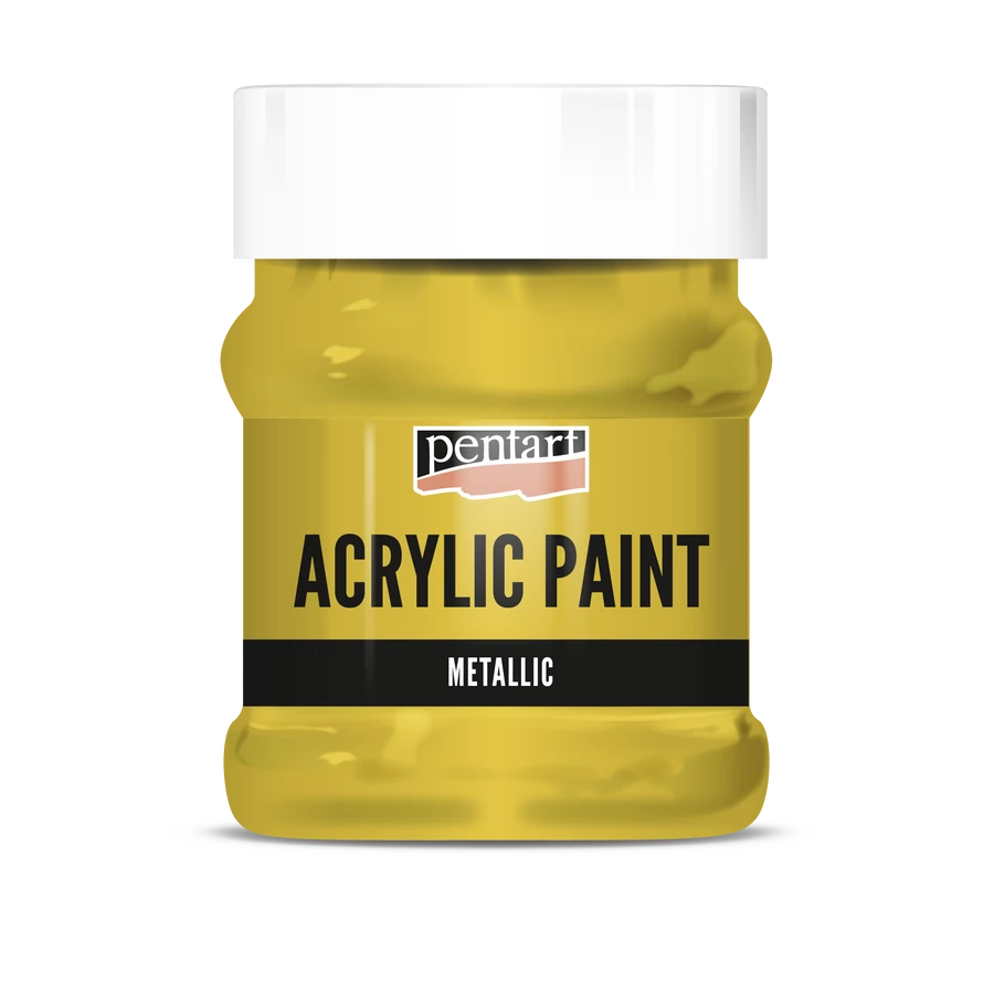 Culori - Vopsea acrilică metalizată, pe bază de apă cu conținut ridicat de pigmenți, efect metalizat după uscare 230 ml - Pentart