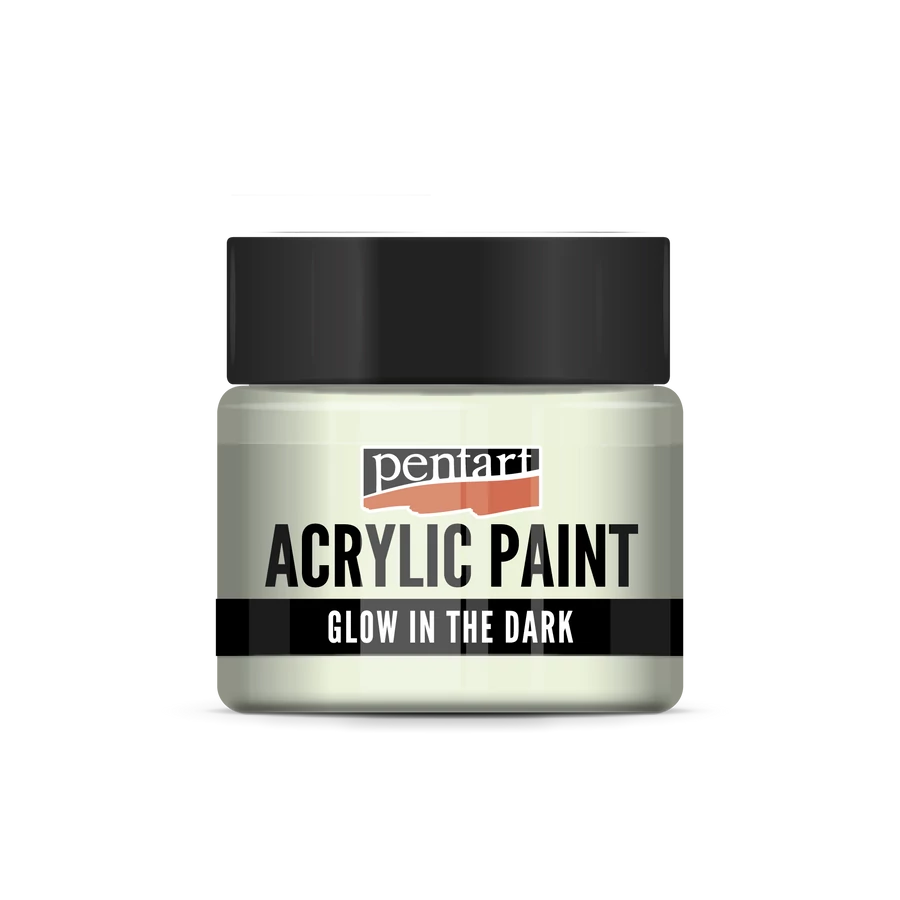 Culori - Vopsea acrilică Pentart Glow -30 ml  Efect fosforescent - luminează în întuneric