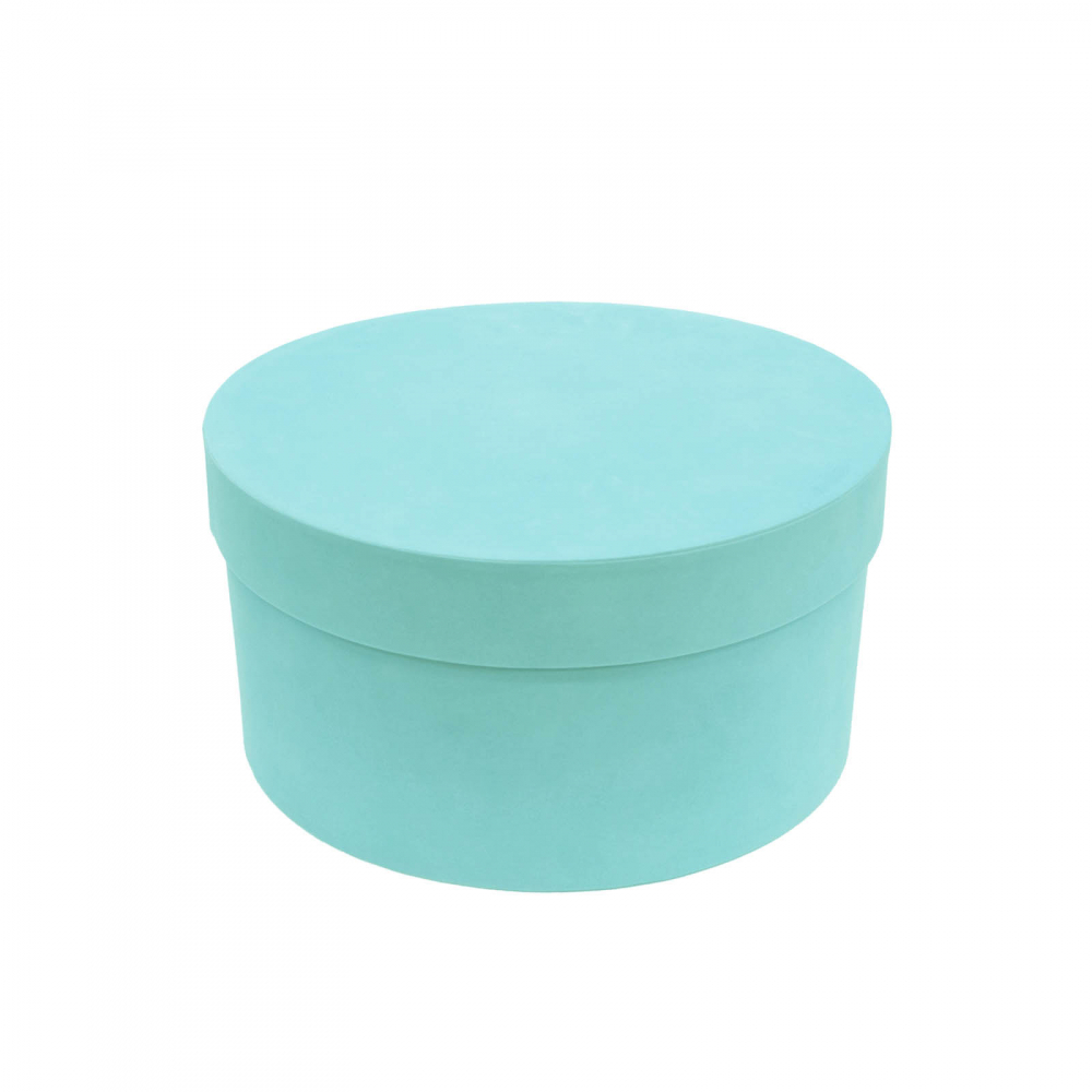 Cutie rotunda catifea aqua [2]