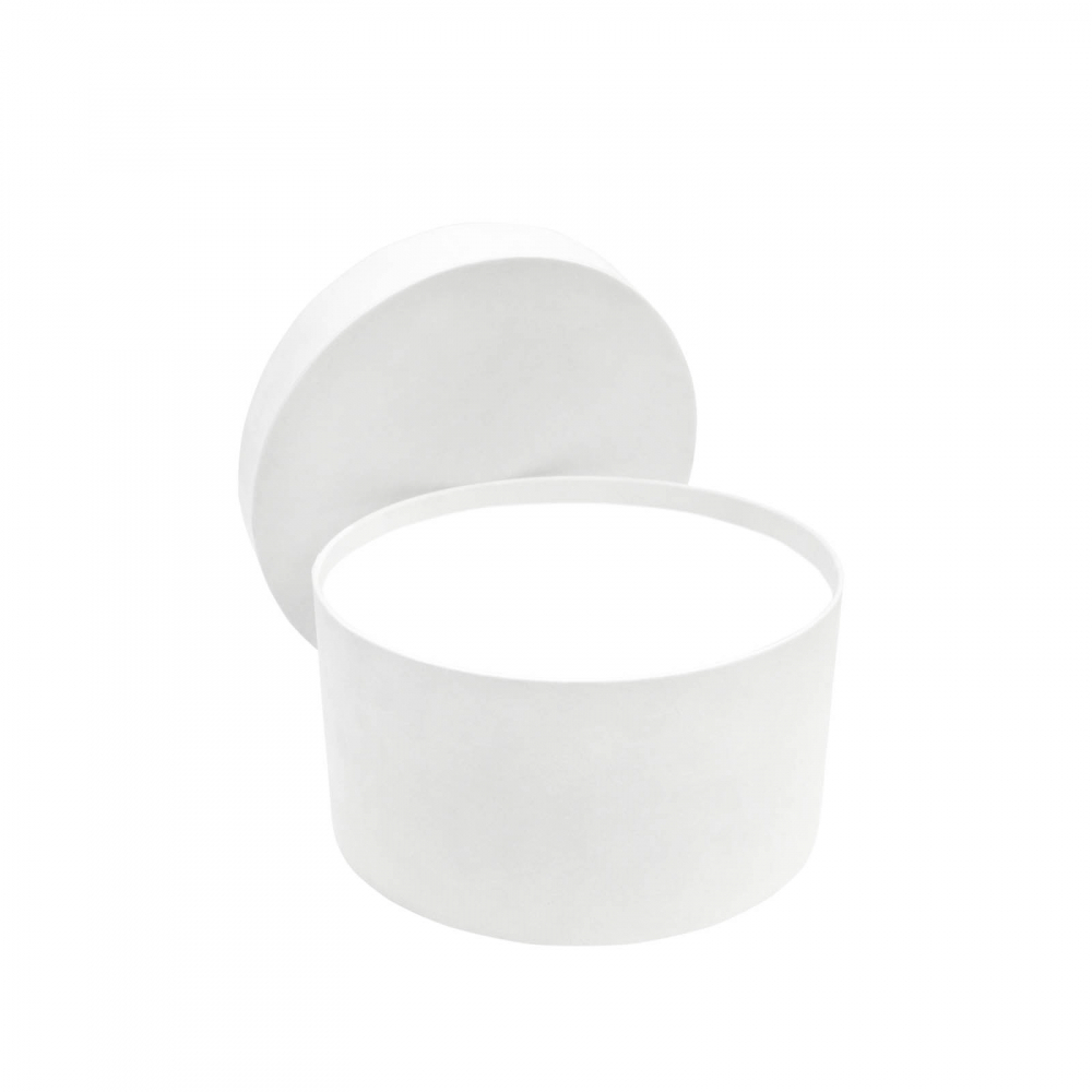 Cutie rotunda catifea alba [1]