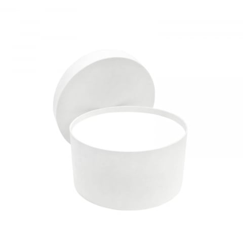 Cutii rotunde - Cutie rotunda catifea alba