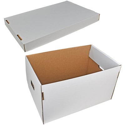 Cutii Din Carton - Cutie Carton Arhivare Cu Capac Detasabil culoarea Alb