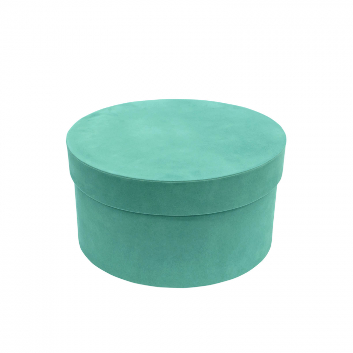 Cutie rotunda catifea emerald pentru prima baita [2]