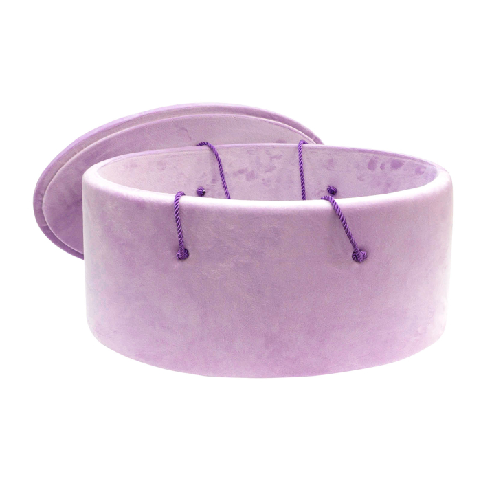 Cutie trusou botez ovala buretata catifea lila [2]