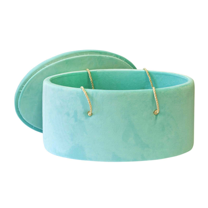 Cutie trusou botez ovala buretata catifea mint [2]